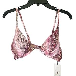 Shade & Shore Bikini Set Women’s Size 34C/S Pink Snakeskin Pattern
